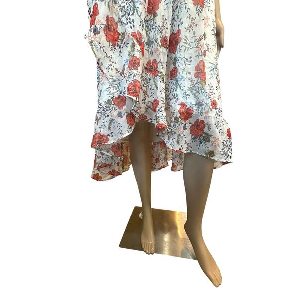 Vintage Abercrombie & Fitch One Shoulder Hi-Low Dress SZ XL Floral Cottagecore - Picture 5 of 16